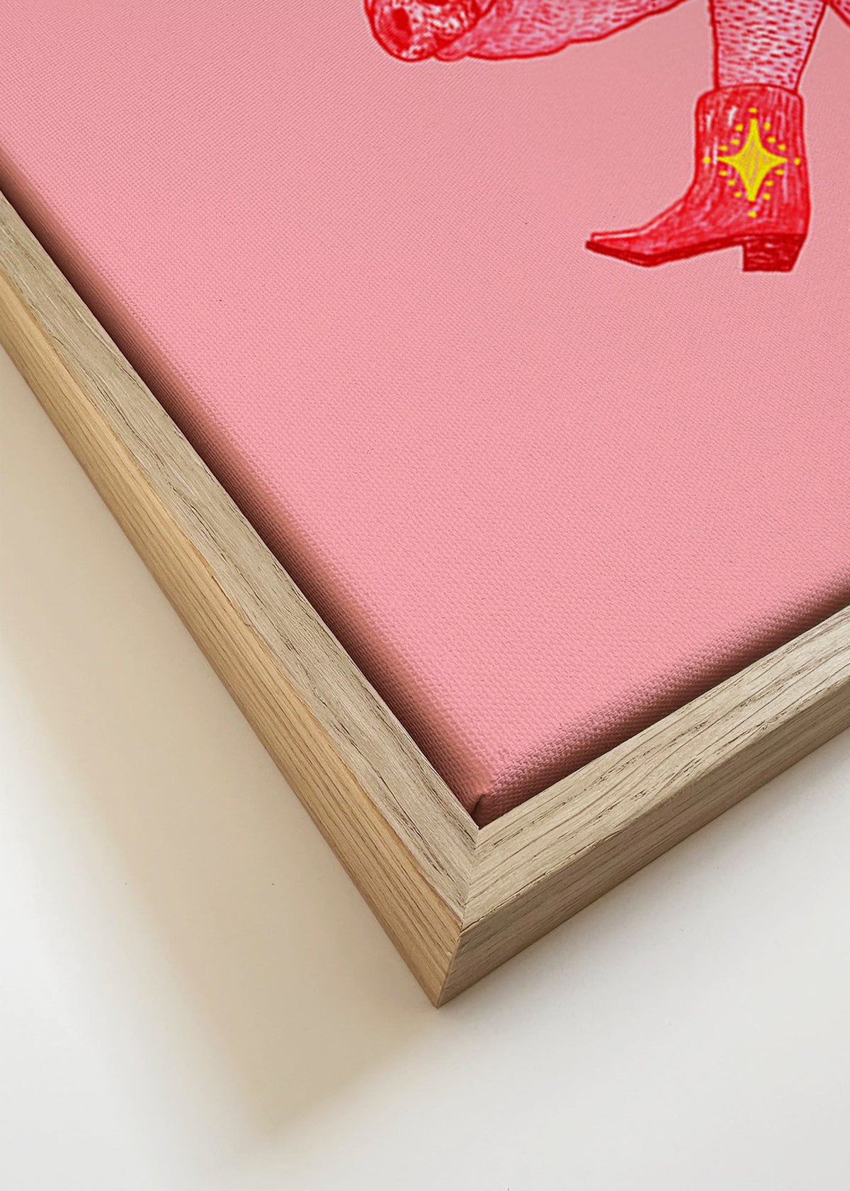 Ilustração porco cowgirl – Canvas detail
