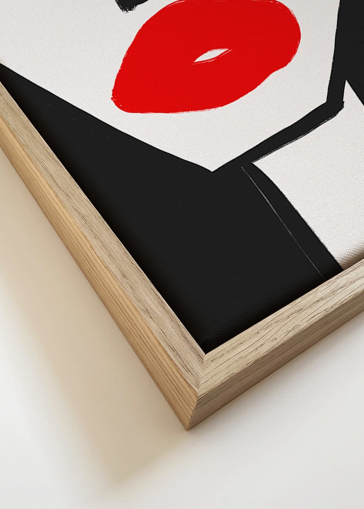 Quadro minimalista lábios vermelhos perfil – Canvas detail