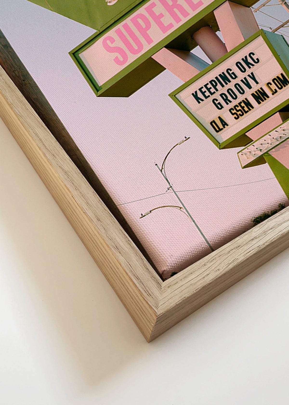 Quadro vintage letreiro verde e rosa – Canvas detail