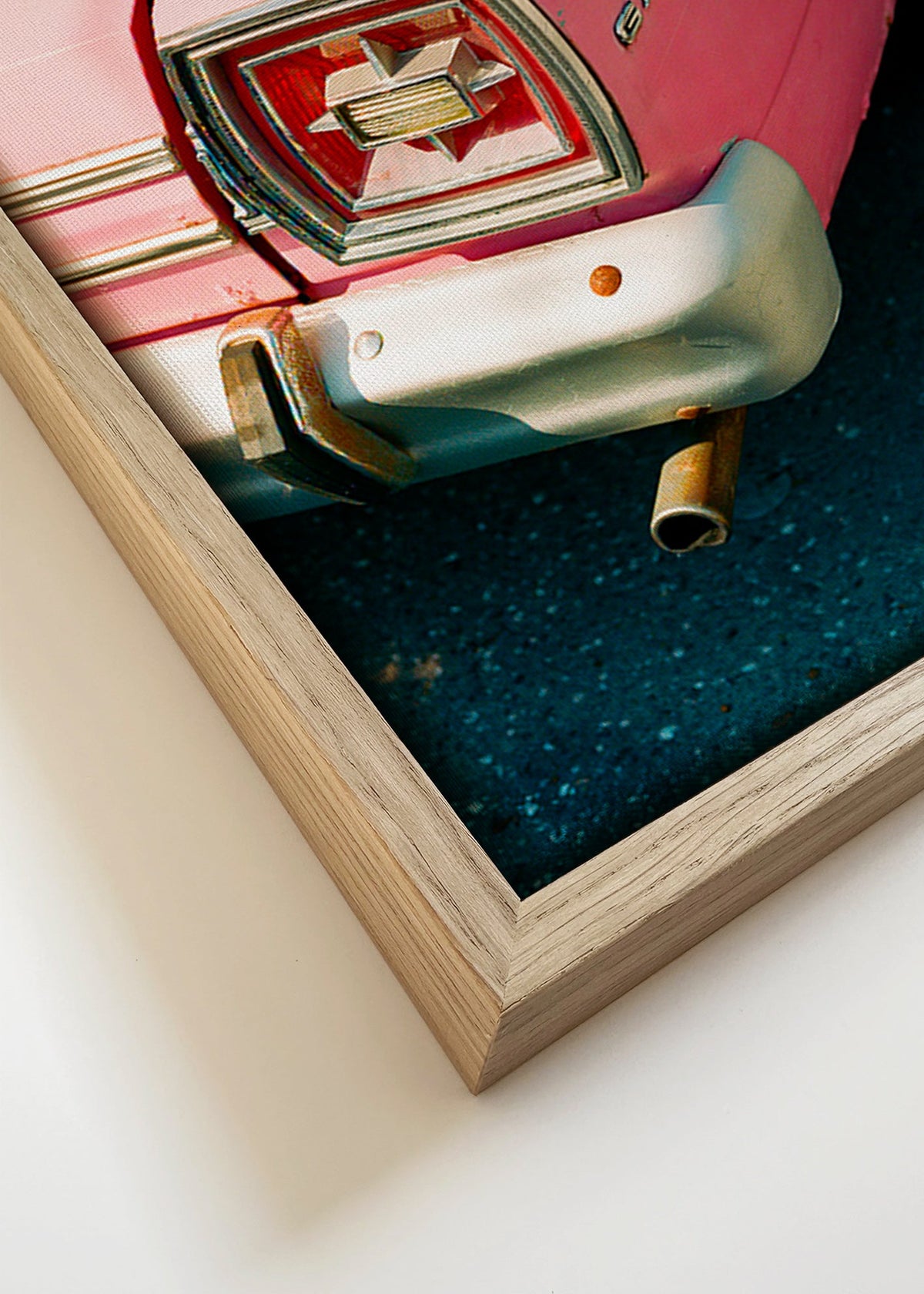 Quadro vintage carro rosa – Canvas detail