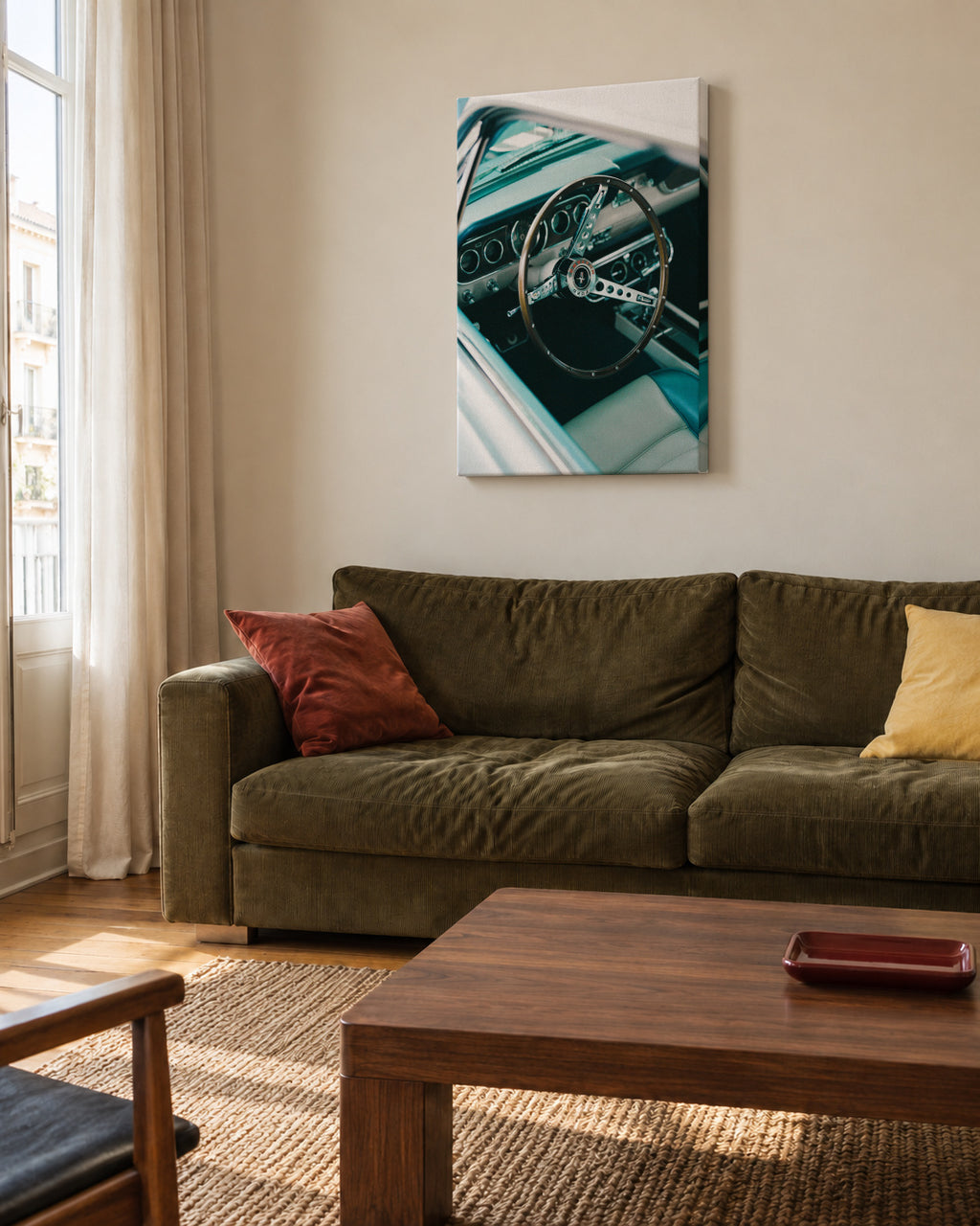 Classic Car VII - Unframed canvas in an interior