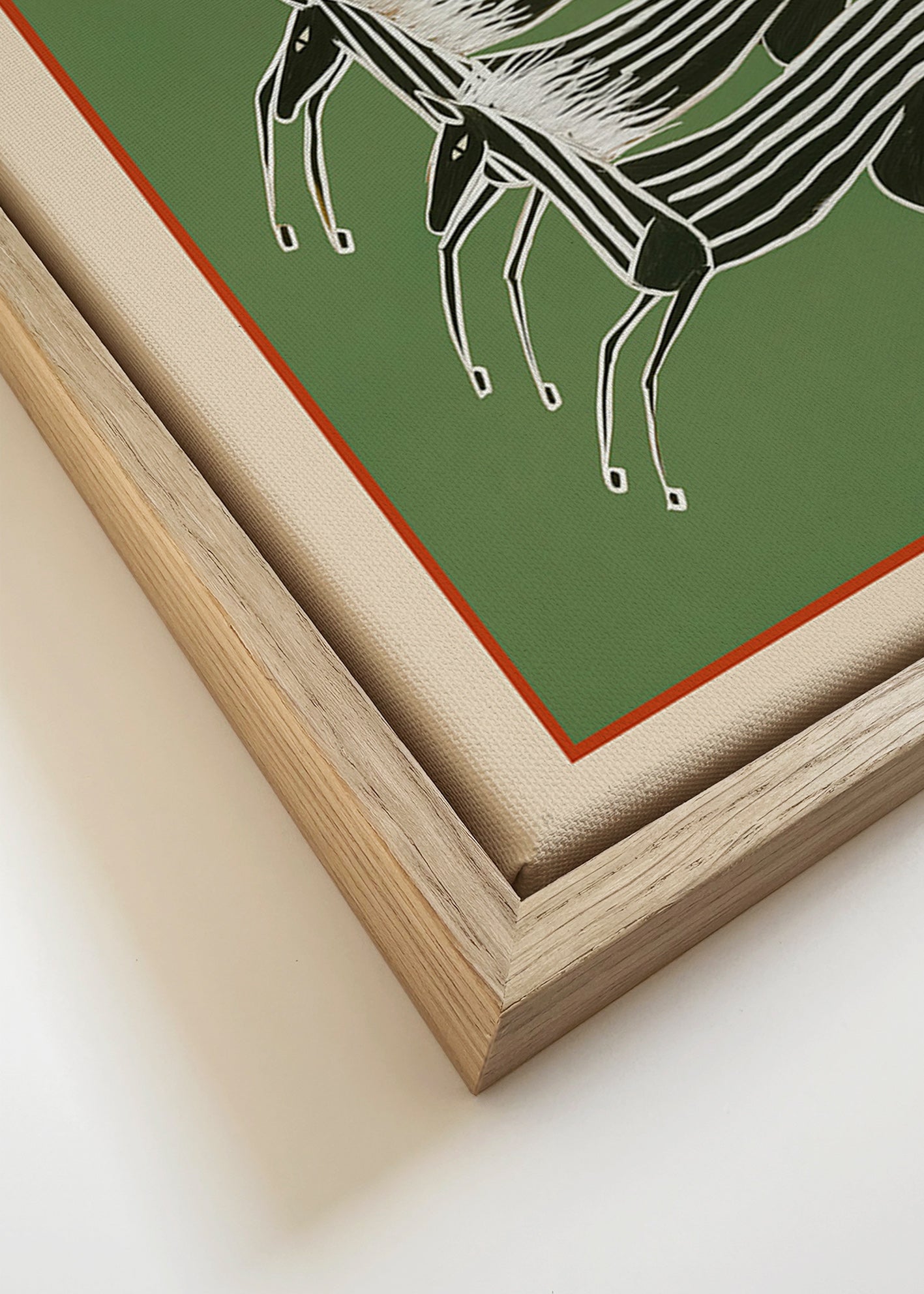 Cavalos riscados em composição empilhada – Canvas detail