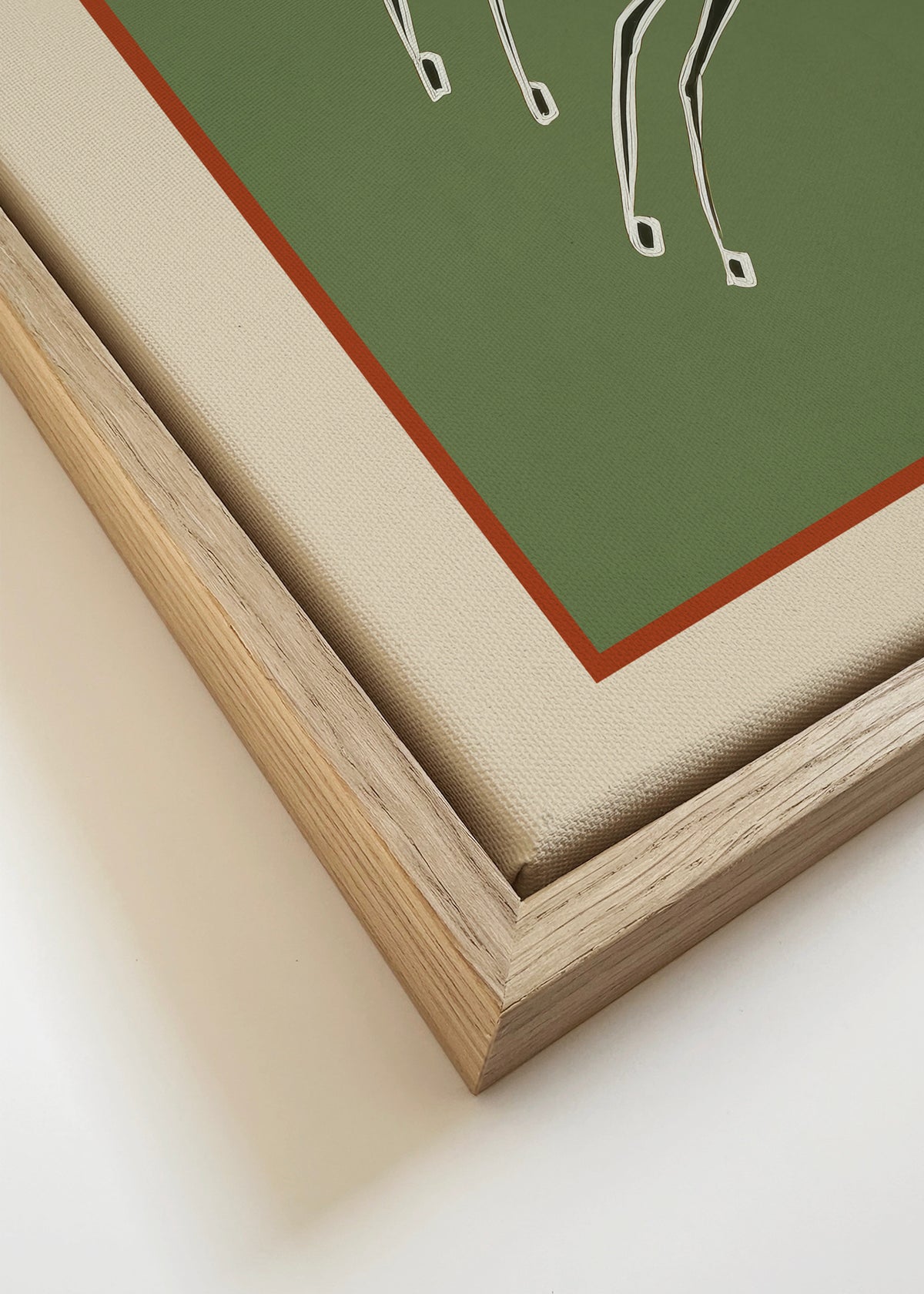 Horses In Stripes - Framed canvas detail