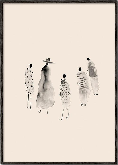 Ilustração de figuras em tinta minimalista – Black Frame