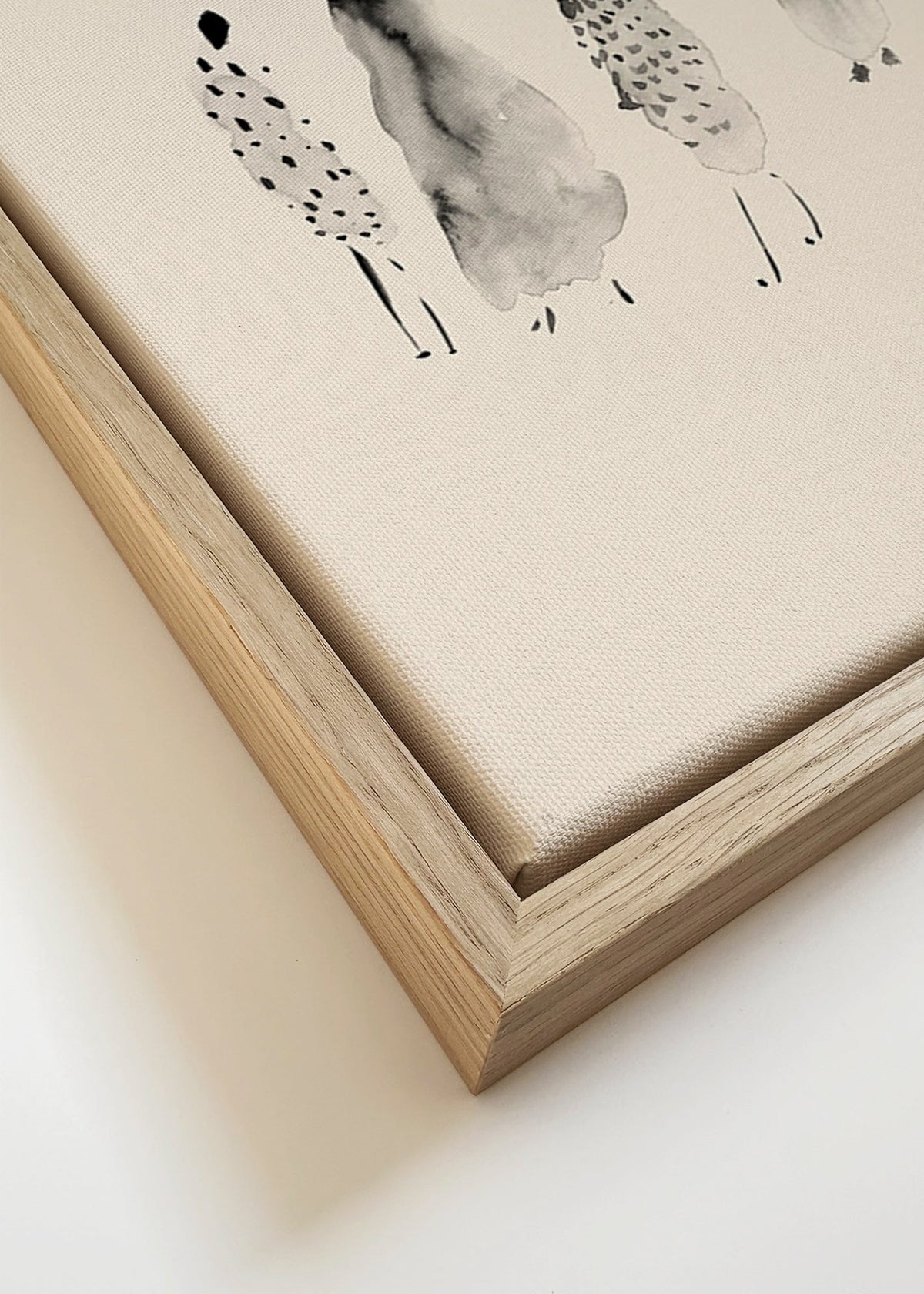 Ilustração de figuras em tinta minimalista – Canvas detail