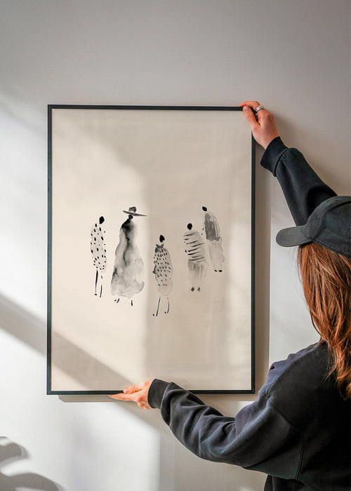 Ilustração de figuras em tinta minimalista – Product1