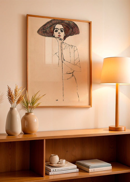 Ilustração retrato com chapéu e traço expressivo – Product1