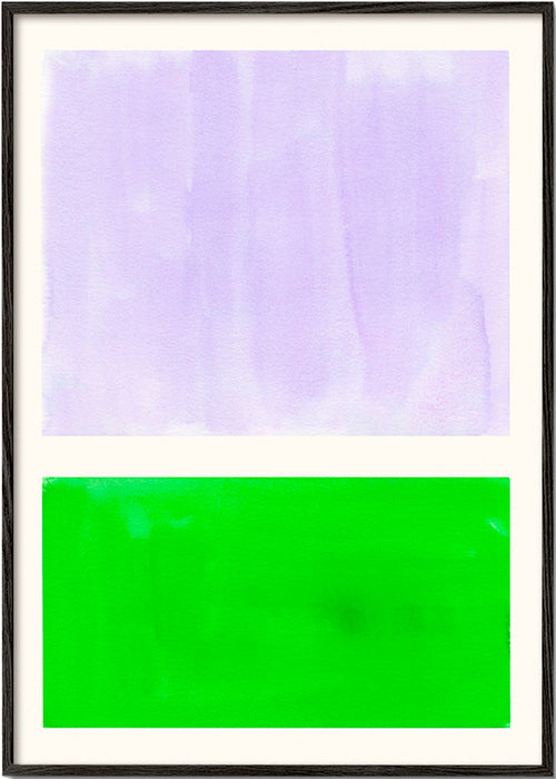 Arte abstrata lavanda e verde – Black Frame