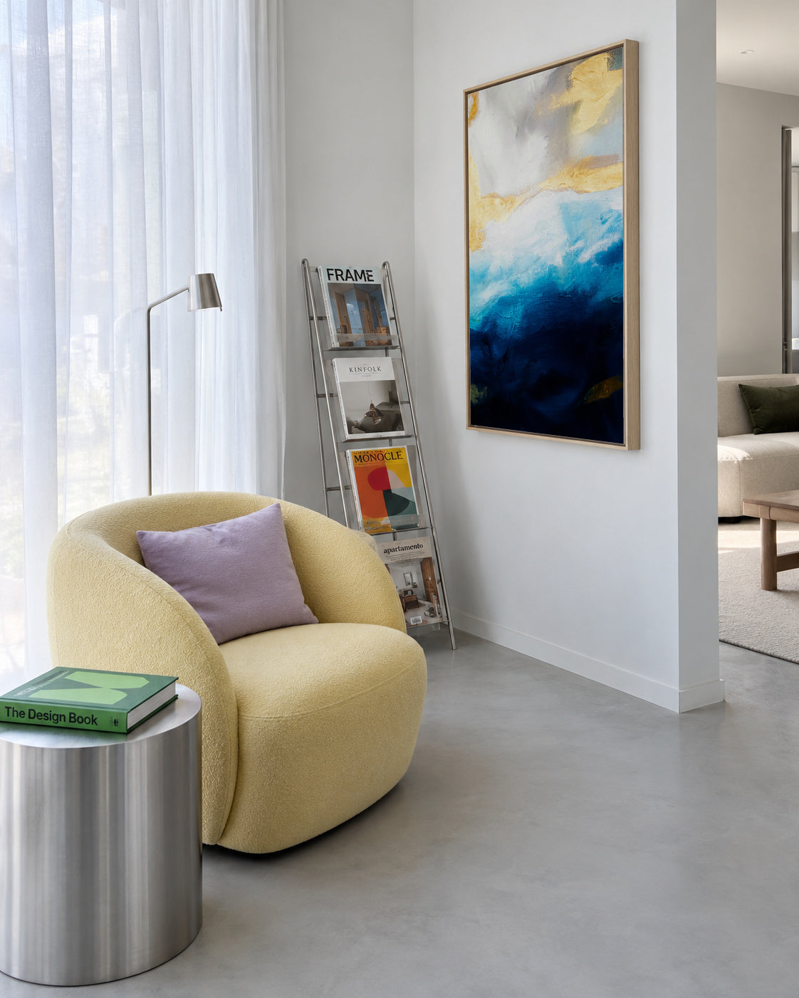 154 - Framed canvas in an interior