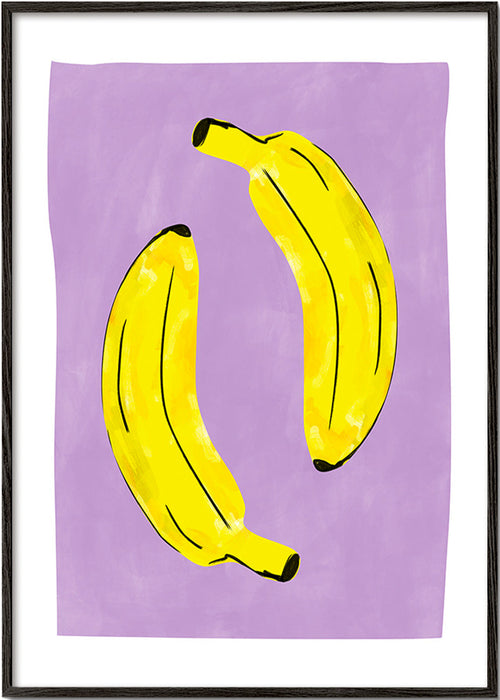 Arte para cozinha com bananas amarelas – Black Frame