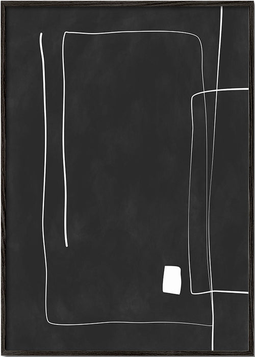 Quadro minimalista linhas brancas fundo preto – Black Frame
