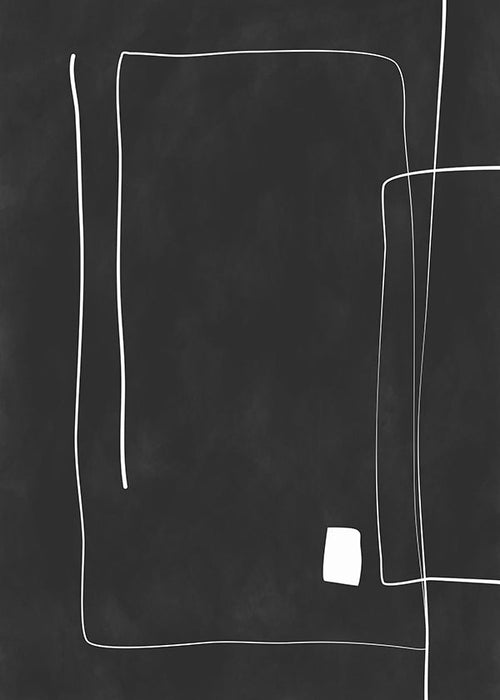 Quadro minimalista linhas brancas fundo preto