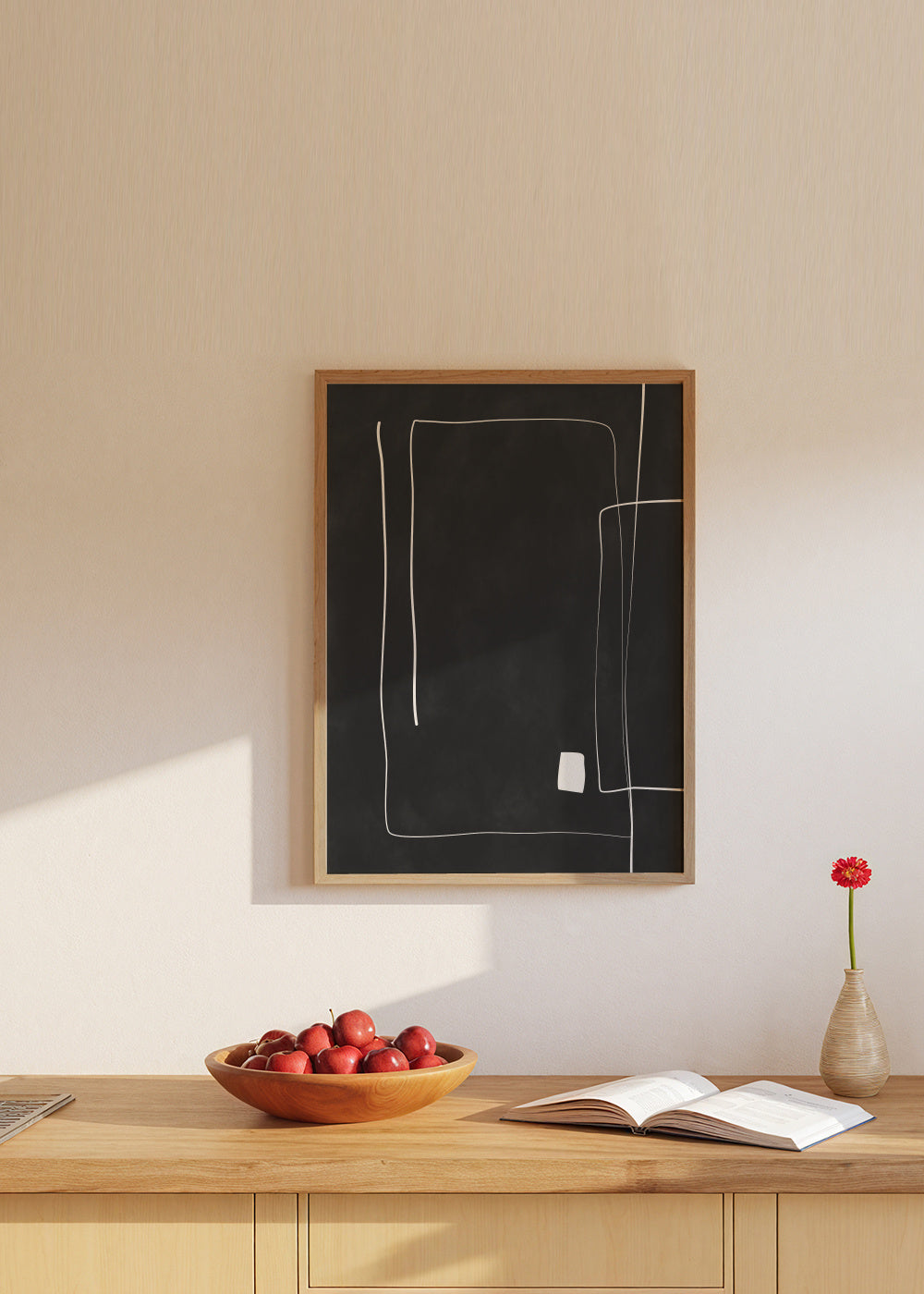 Minimal Linescape - Framed poster in an interior