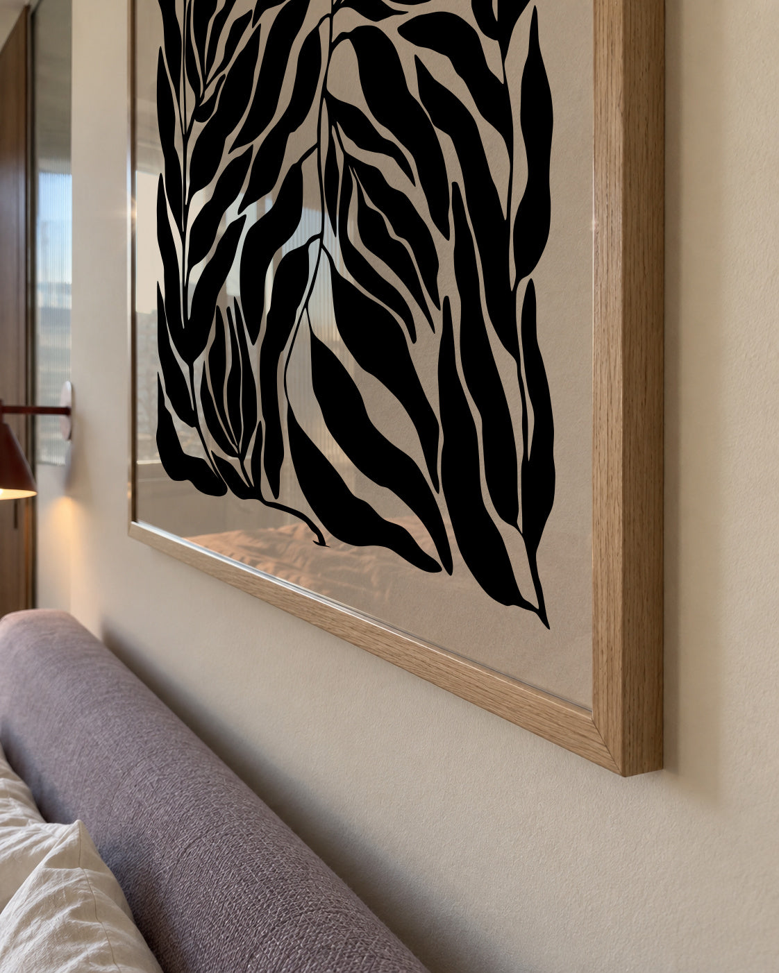 Black Leaf Silhouettes - Framed poster detail