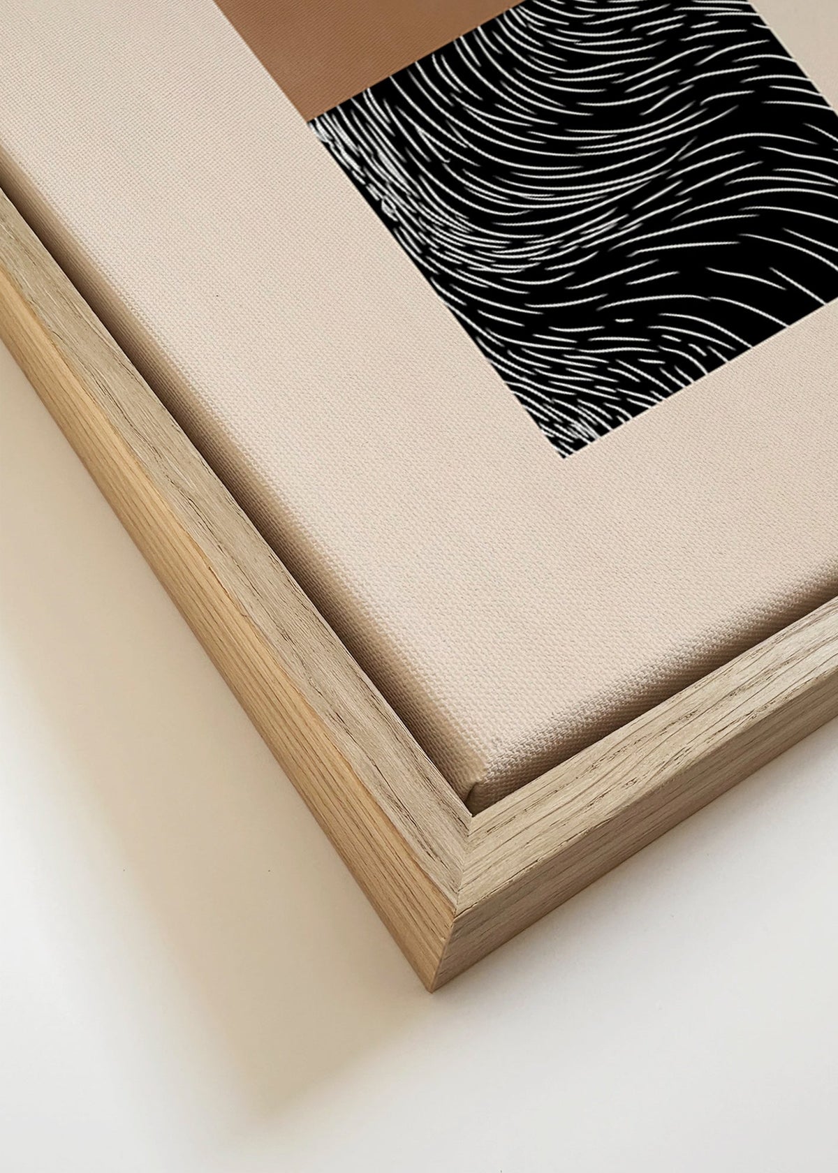 Quadro geométrico com dois blocos texturizados – Canvas detail