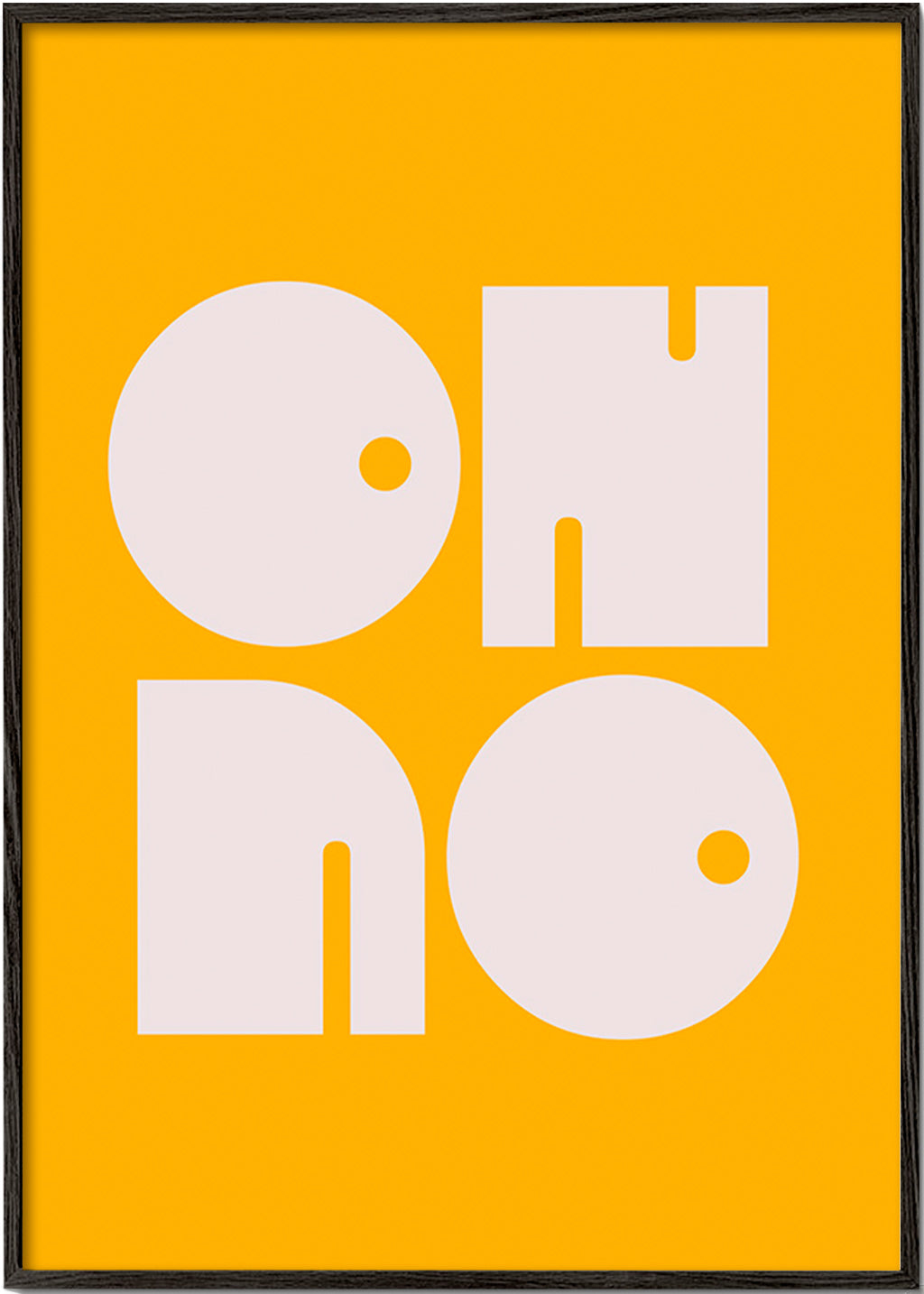 Poster geométrico com formas tipográficas mostarda – Black Frame