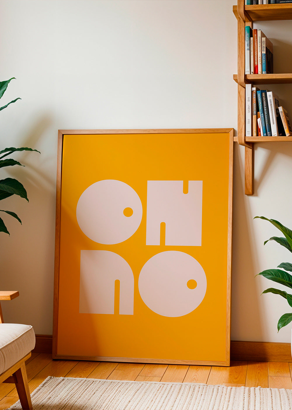 Poster geométrico com formas tipográficas mostarda – Product1