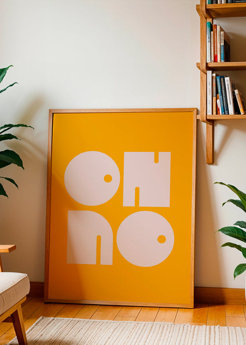 Poster geométrico com formas tipográficas mostarda – Product1