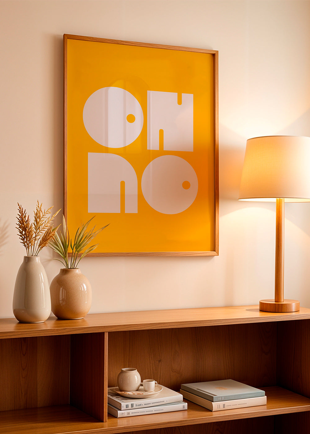 Poster geométrico com formas tipográficas mostarda – Product3