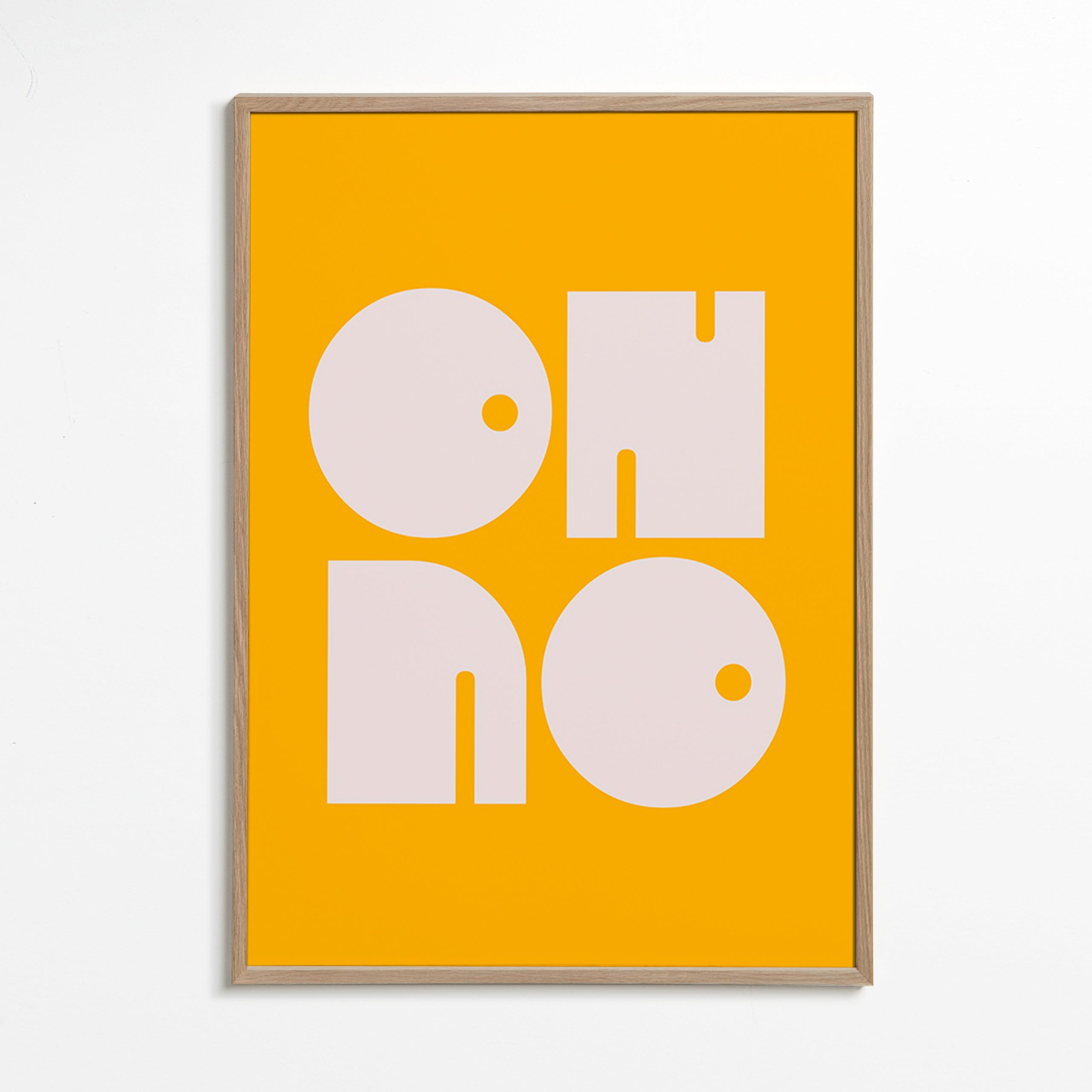 Poster geométrico com formas tipográficas mostarda – Oak Frame