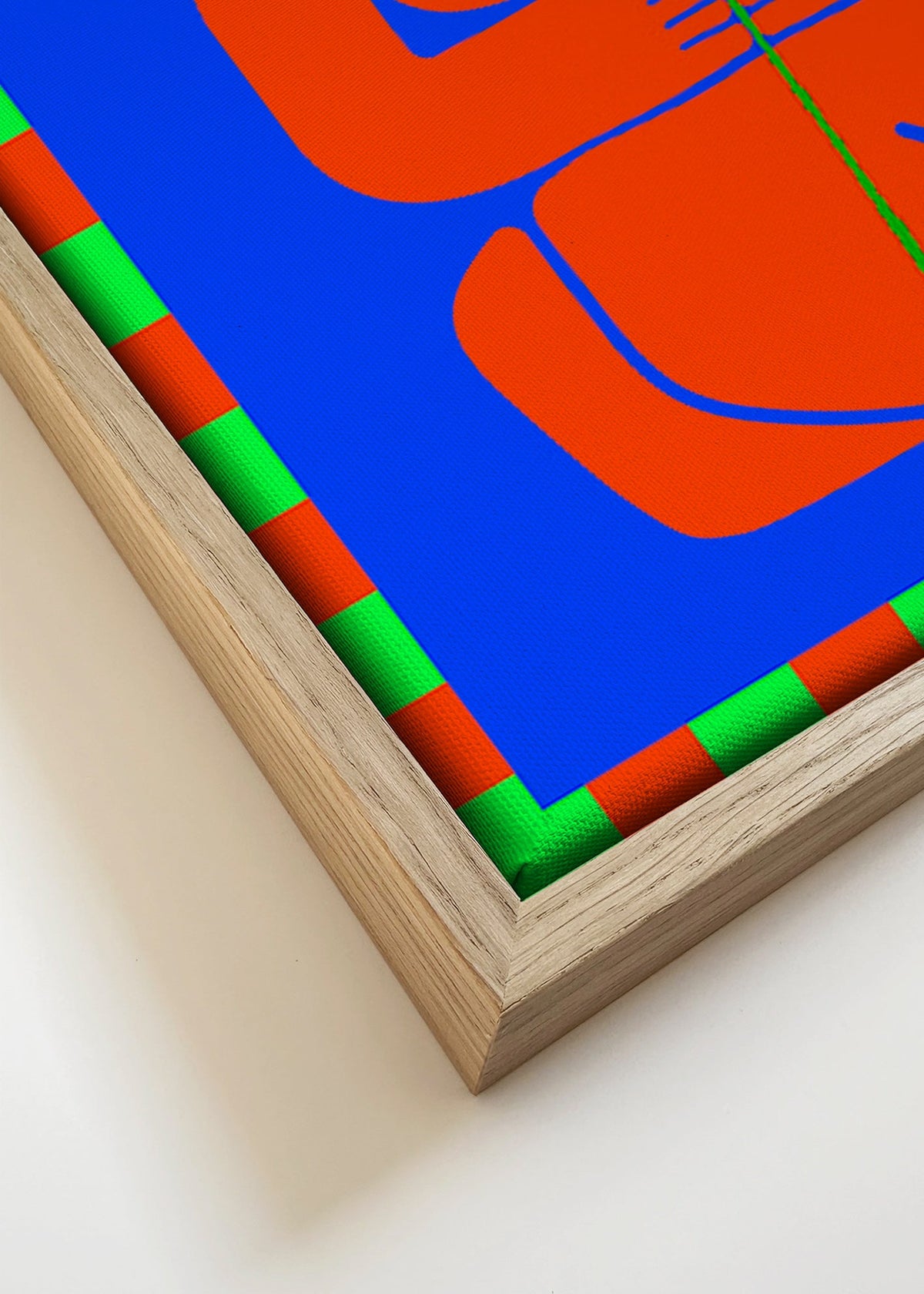 Arte abstrata com figura vermelha estilizada – Canvas detail