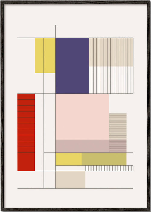 Arte geométrica com blocos empilhados – Black Frame