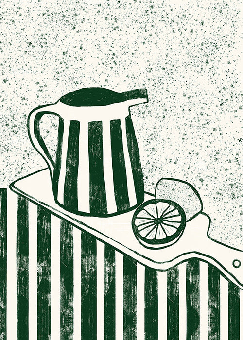 Arte para cozinha: jarra e limão
