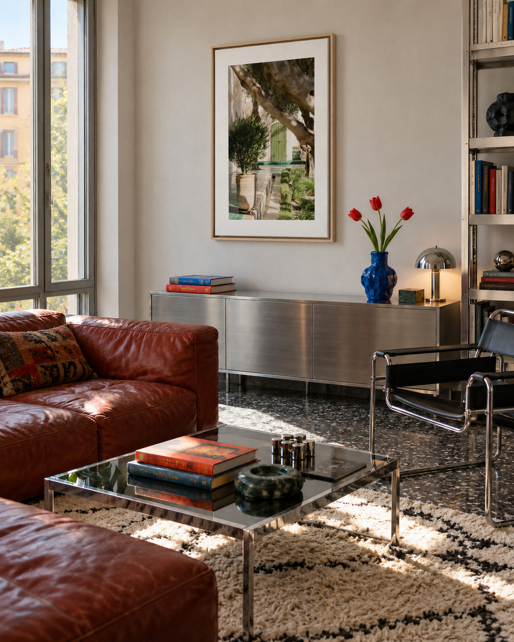 Le Jardin Secret - Framed canvas in an interior