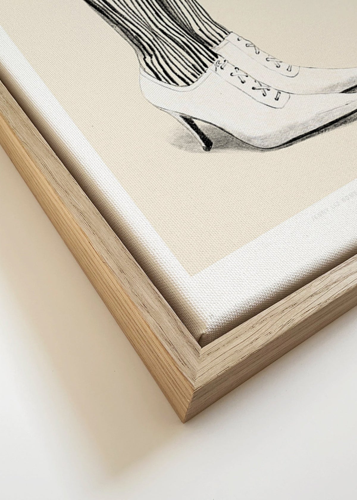 Ilustração meias às riscas vintage – Canvas detail