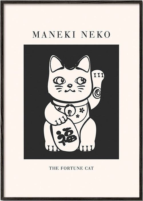 Ilustração Maneki Neko – Black Frame