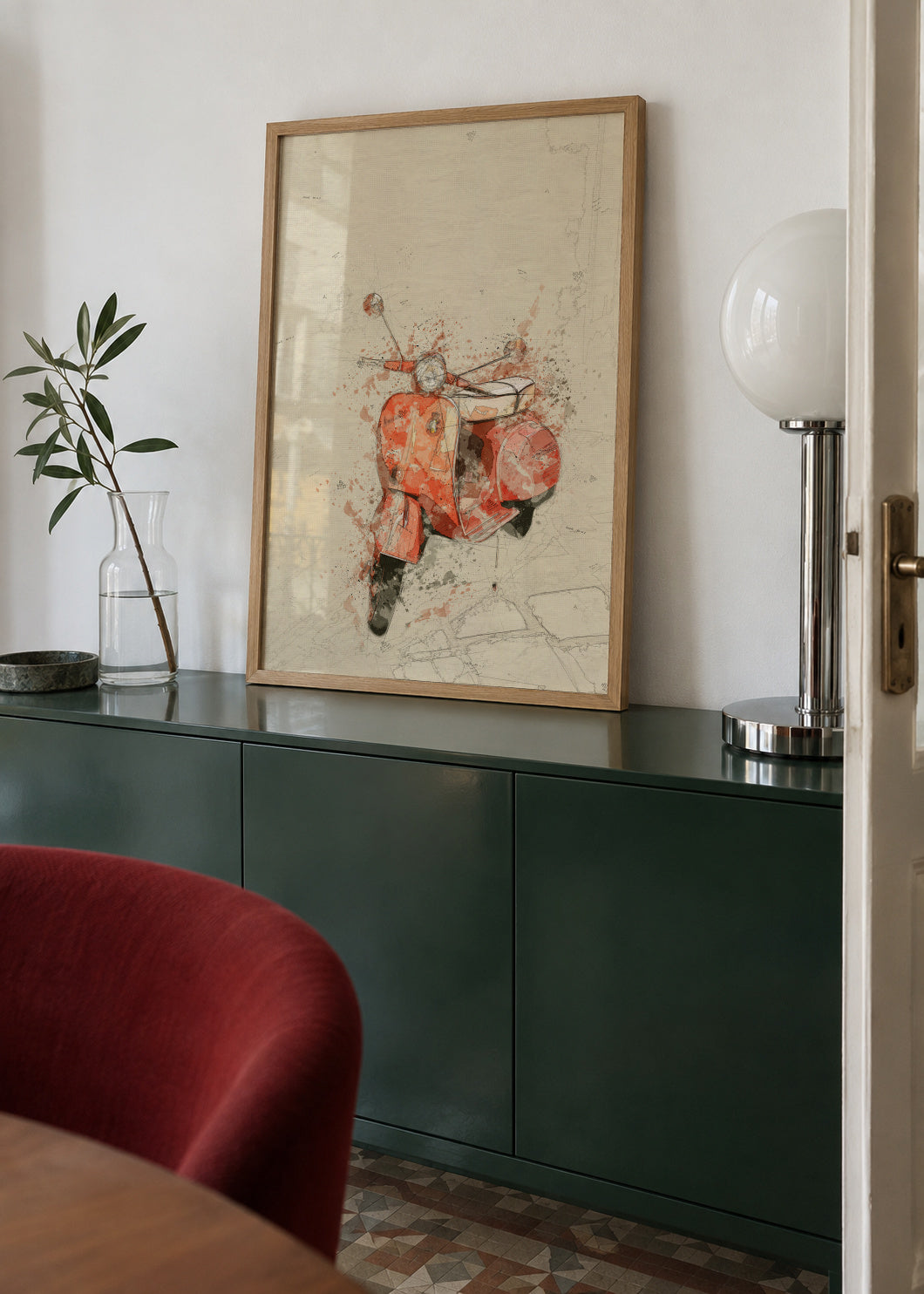 vespa - Framed poster in an interior