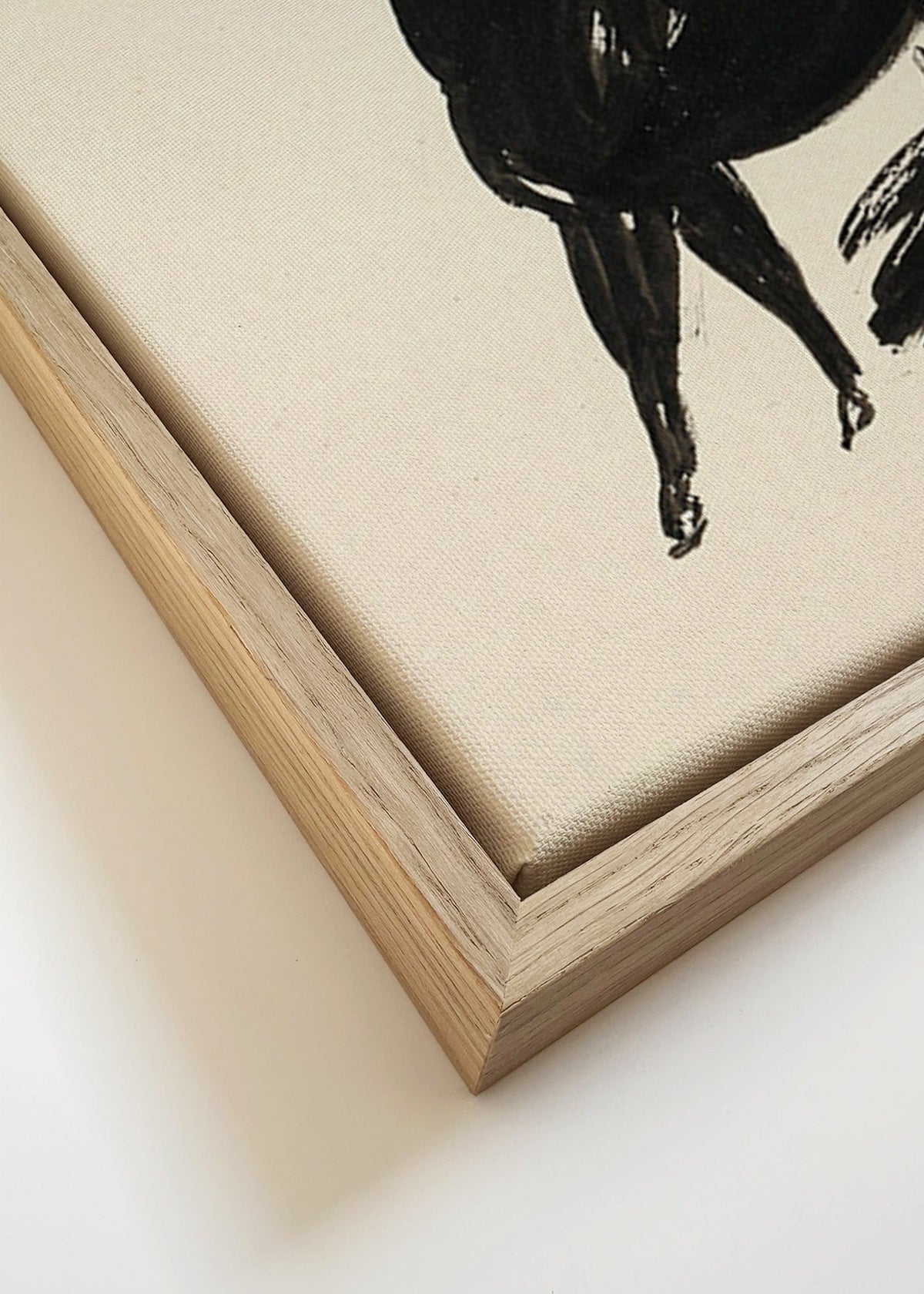 Três cavalos: desenho gestual a tinta – Canvas detail