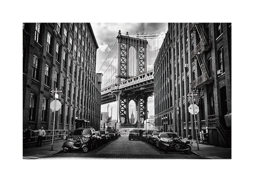 Arte para cozinha: Ponte Manhattan a preto e branco