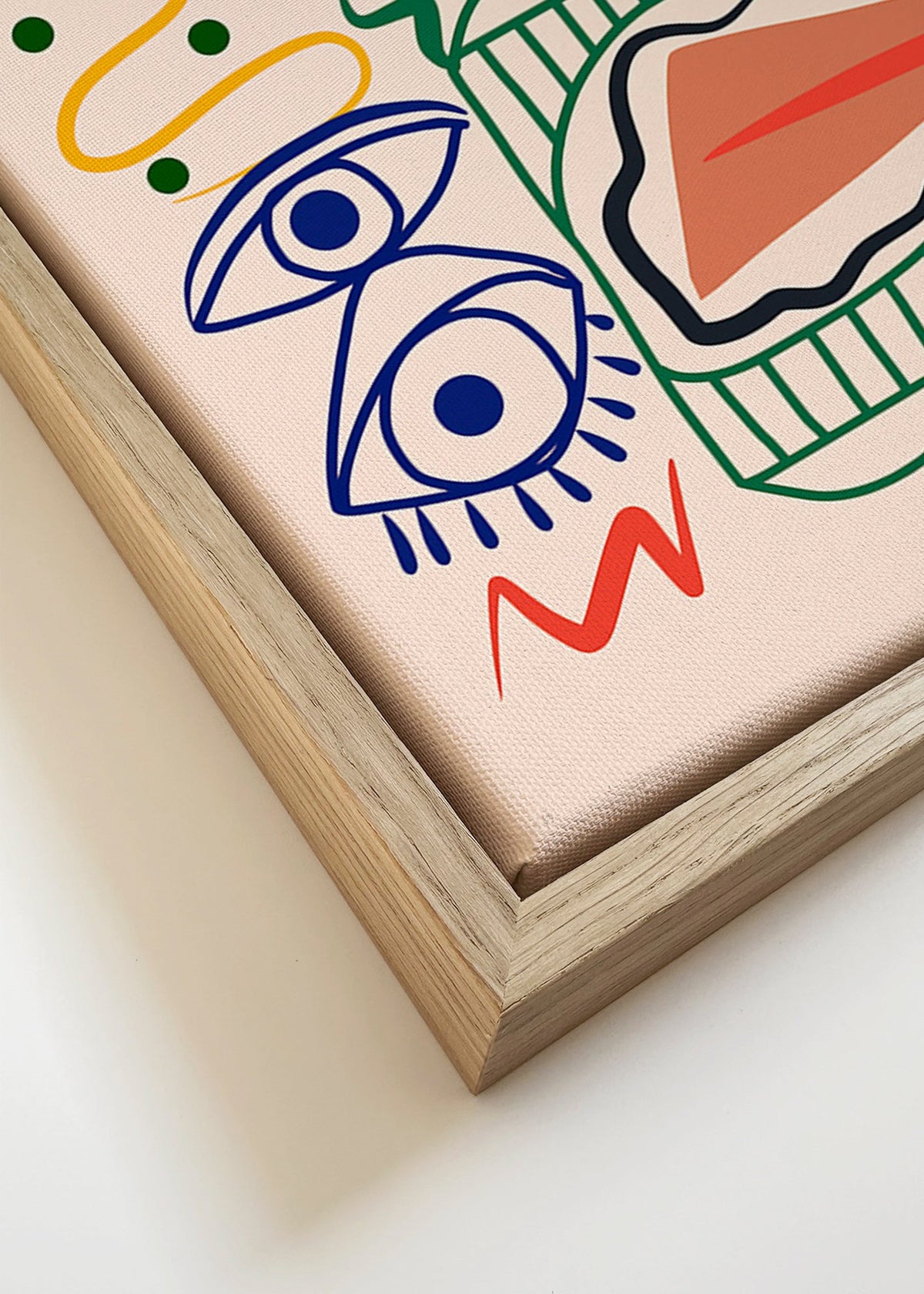 Ilustração linear com olhos expressivos – Canvas detail