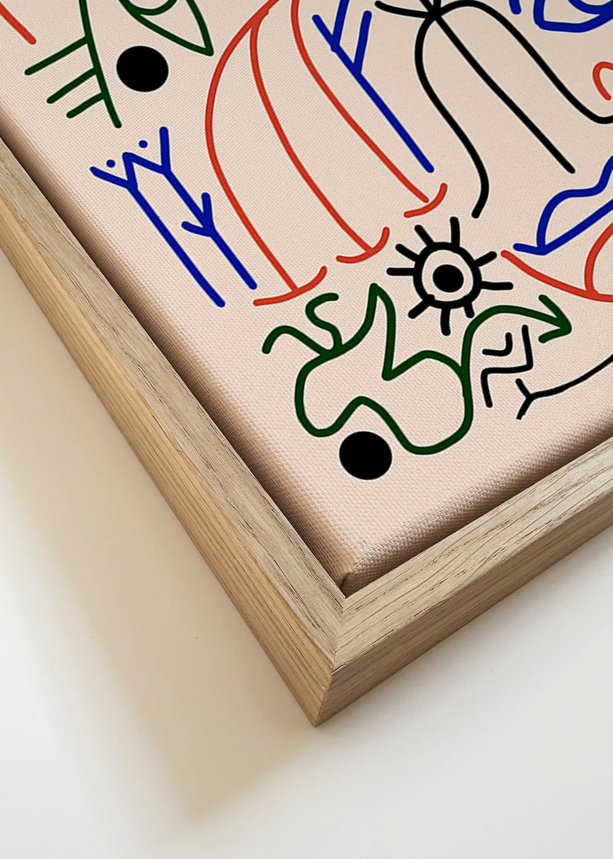 Ilustração de símbolos lineares multicolor – Canvas detail