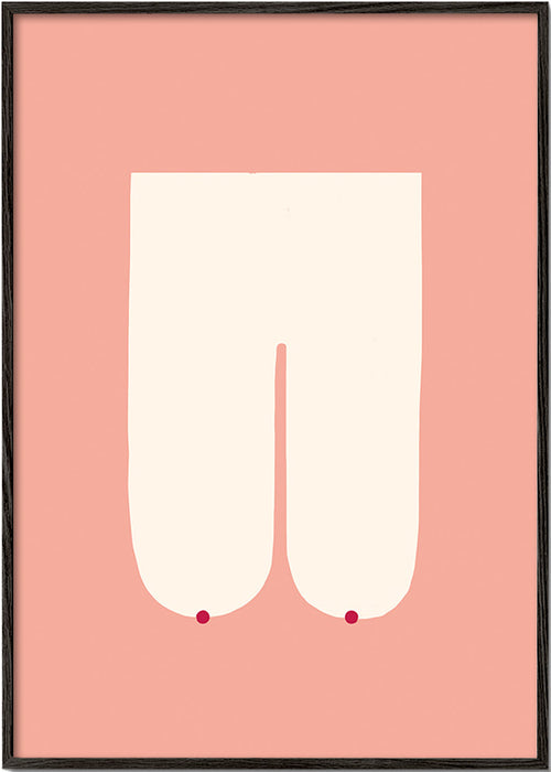 Ilustração feminina minimalista rosa – Black Frame