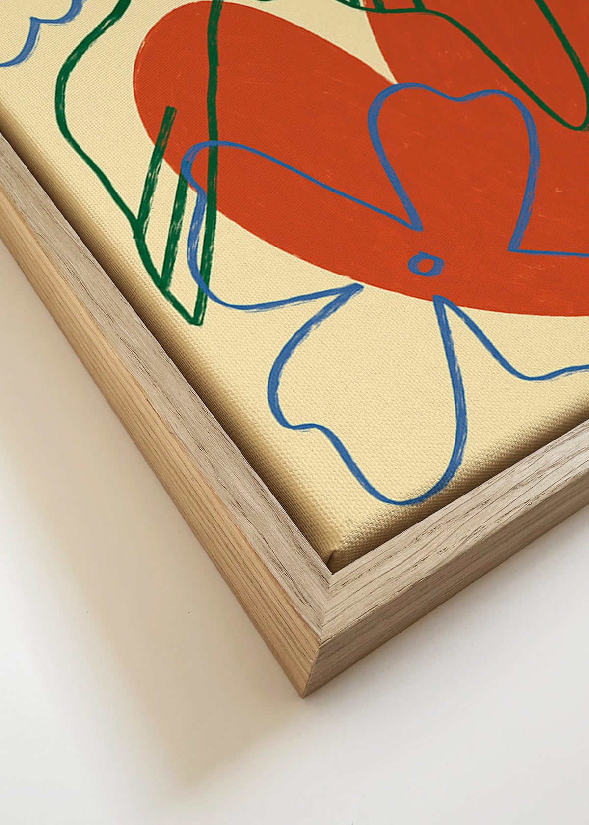 Ilustração de pomba e coração com traços soltos – Canvas detail