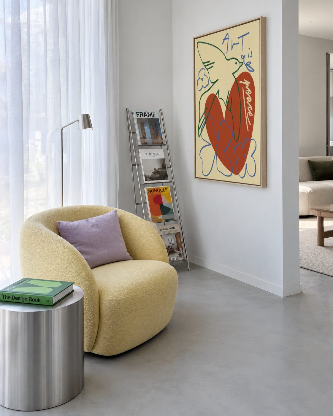Art Is Peace - Framed canvas in an interior