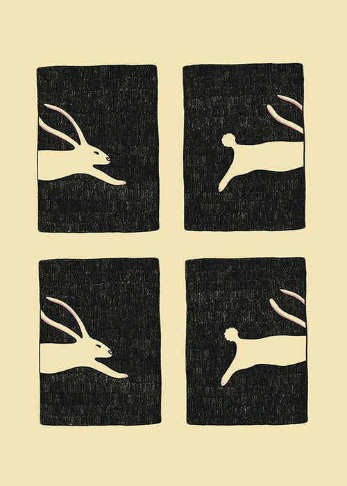Quadro com coelhos em painéis
