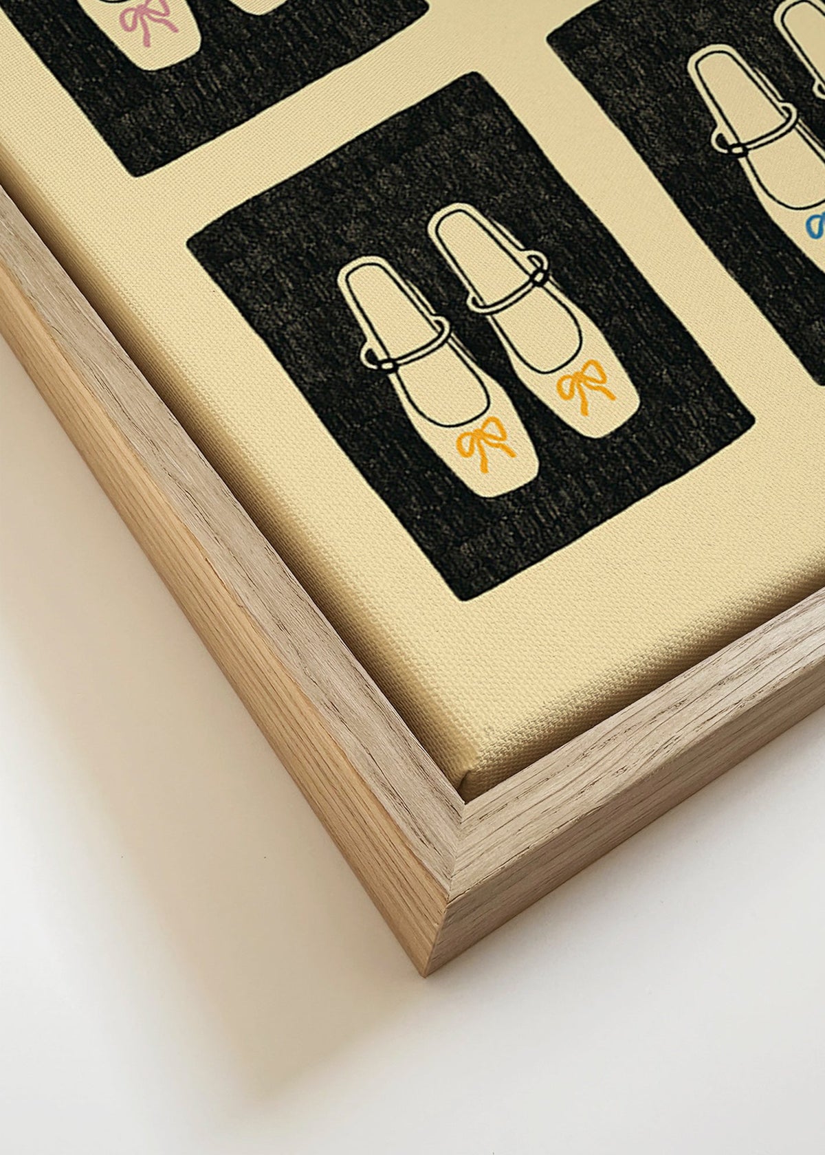 Ilustração sapatos com laços – Canvas detail