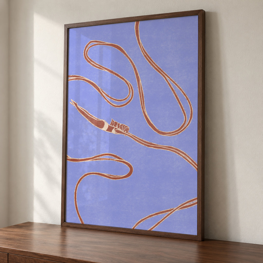 deep swimming - Framed poster detail