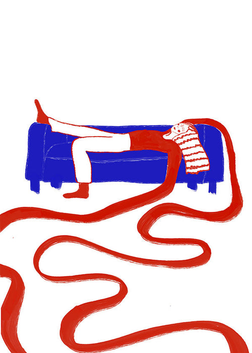 Ilustração de figura descansando no sofá