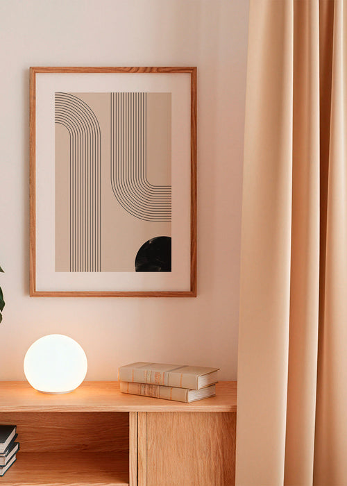 Pôster minimalista com motivo de linhas curvas – Product1