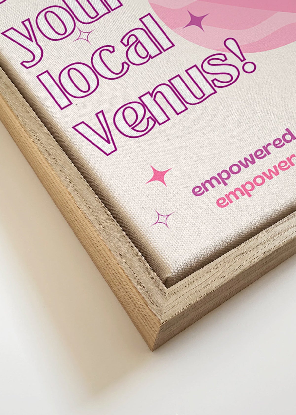 Ilustração tipográfica Venus cor-de-rosa – Canvas detail