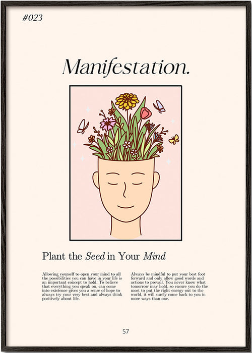 Ilustração cabeça com plantas – Black Frame