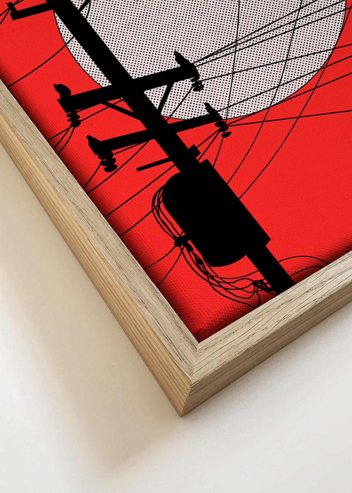 Ilustração sol japonês com cabos – Canvas detail