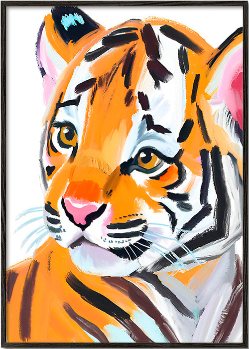 Quadro tigre ilustração retrato – Black Frame