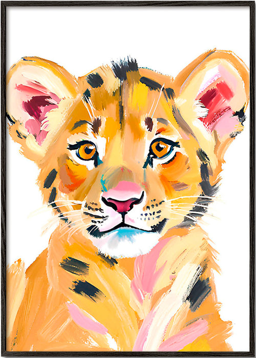 Quadro tigre bebé ilustrado – Black Frame
