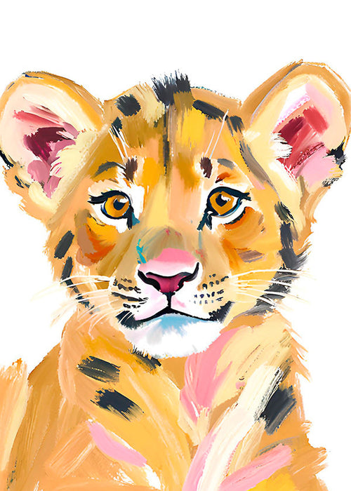 Quadro tigre bebé ilustrado