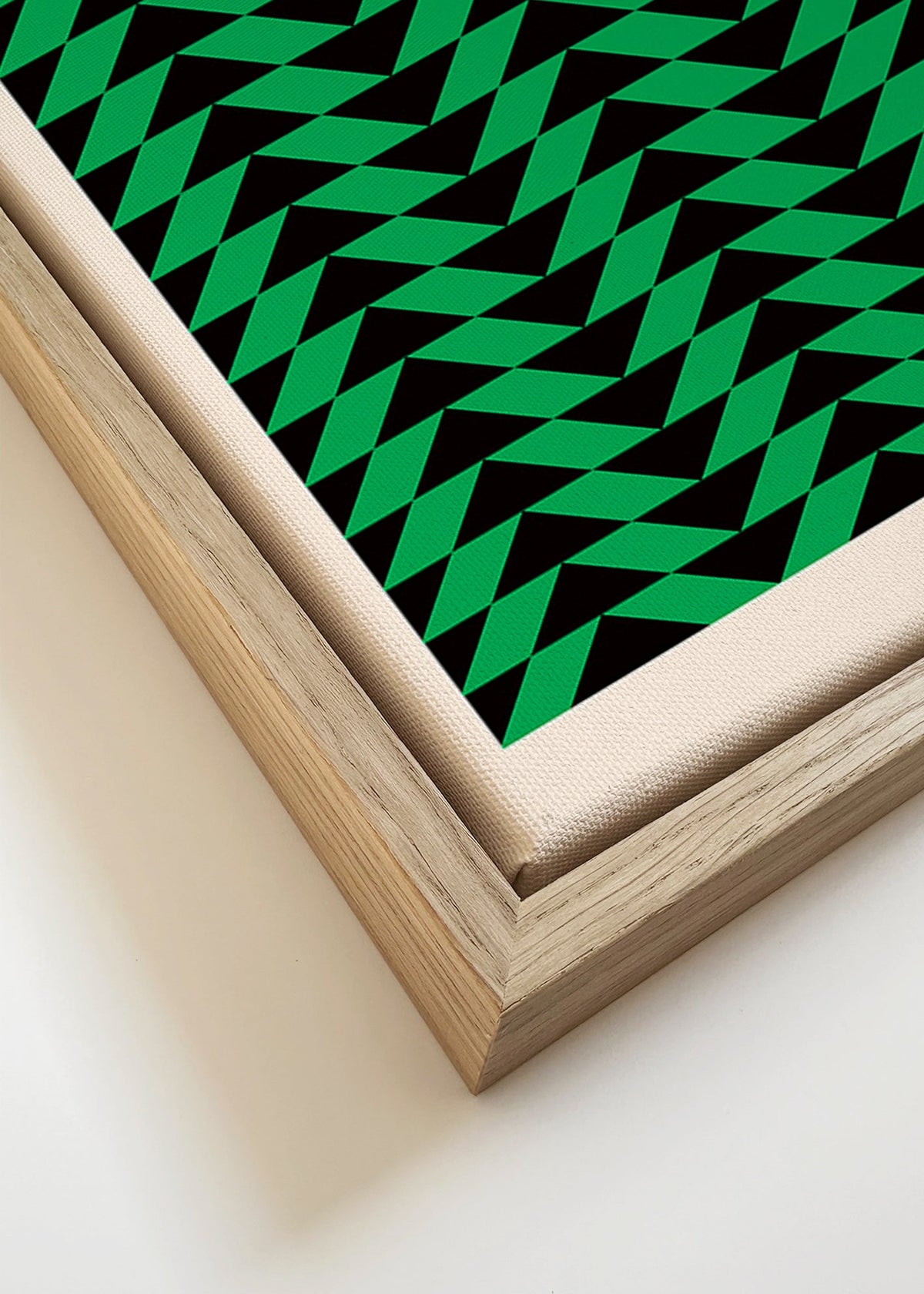 Poster vintage com padrão geométrico verde – Canvas detail